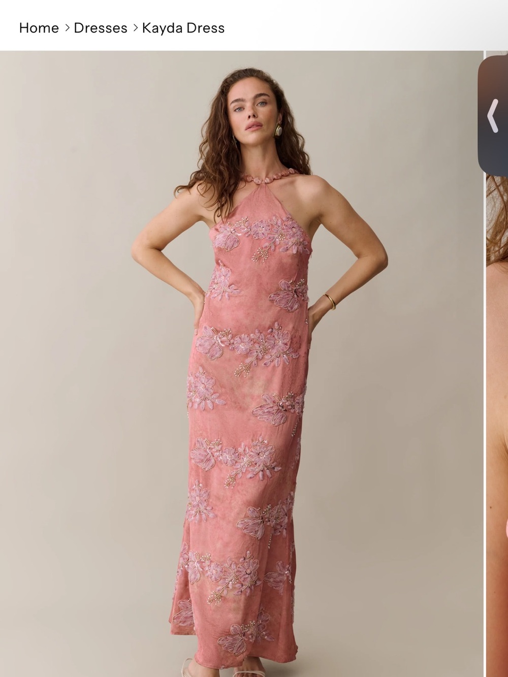 Kayda Halter Maxi Dress - Dusty Rose